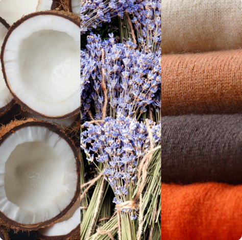 Coconut, lavender, and cashmere candle in an 8 oz copper vessel, styled with the Rewick & Chill refill kit and wick trimmer—offering a classy, cozy bundle for sustainable relaxation.
