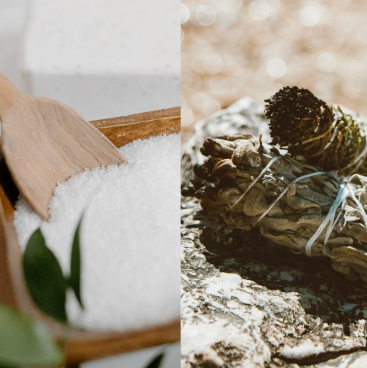 Sea Salt + Beach Sage wax melts and car diffuser set, styled with fresh coastal tones, evoking ocean air and sage for a clean, uplifting fragrance.