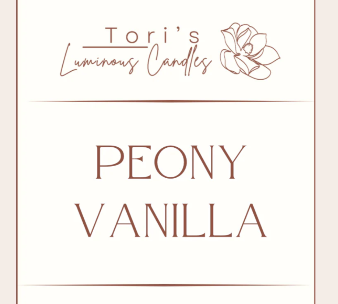 Flat lay of the Rewick & Chill refill kit featuring two cotton wicks, wick tabs, and a sealed pouch of pre-scented soy wax in the Peony + Vanilla scent. Surrounded by soft pink peony petals and vanilla pods on a neutral fabric background, evoking a clean, dreamy summer vibe.